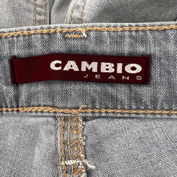 Cambio Gray Nuria Straight Leg Distressed Cuffed Hem Jeans Size 4 Women’s - Picture 2 of 10